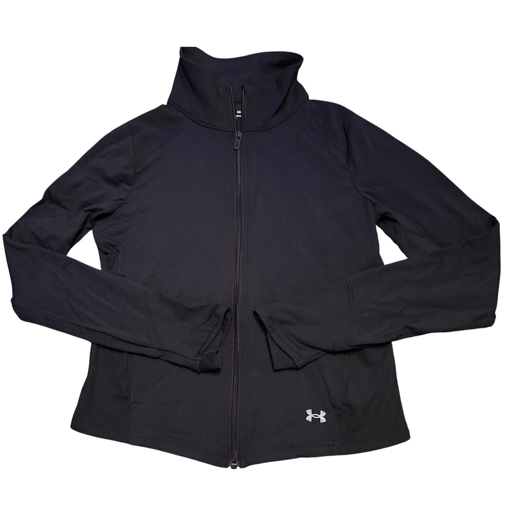 Under Armour UA Meridian Jacket Black Fitted Full Zip Athletic Women's S
